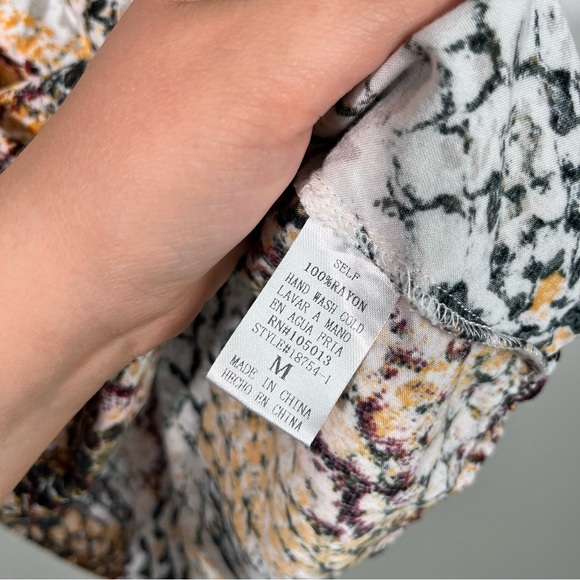 Savanna Jane Animal Snake Print Open Tie Back Half Sleeve Blouse Medium M Boho - Picture 4 of 5